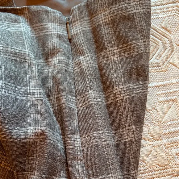 Mango Beige Plaid Check Skirt With Slit/NWT/10 (EU 42) - Picture 10 of 16